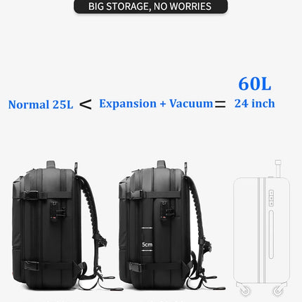 Travel Men 17 inch Laptop Backpack vacuum compression