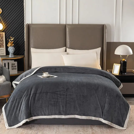 Blanket for Winters Solid Color Milk Velvet Plaid For Sofa Warm Single
