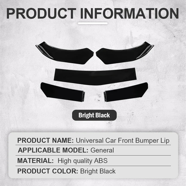 5Pcs Universal Car Front Bumper Separator Bumper Lip Body Kit Duck Lip Separator ABS For BMW For Benz For Honda For Volkswagen