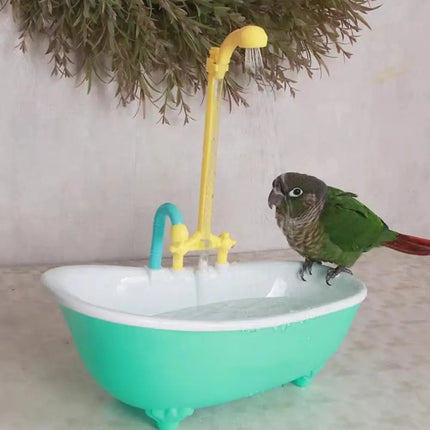 1/2PCS Automatic Parrot IntelligentBath Bird Shower Bathtub Supplies Blue Cute Plastic Cage Accessories Household Bird Bath Gift