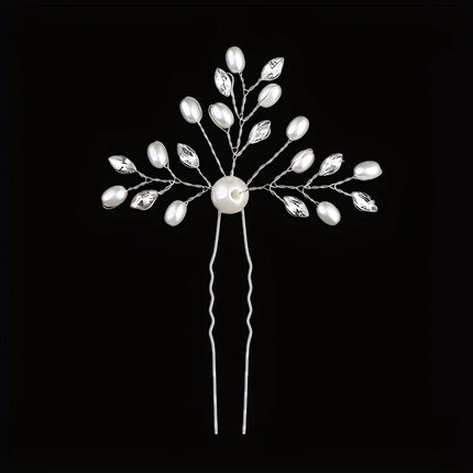 Fashion Crystal Pearl Rhinestone Hairpins Stick Hair Clip For Women Bridal Hair Accessories Party Wedding Hair Clips Jewelry