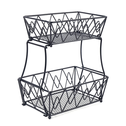 Fruit Bowl Metal For Kitchen Storage, 2 Tier Decorative Fruit Basket, Can Be Used As a Banana Holder, Vegetable Basket
