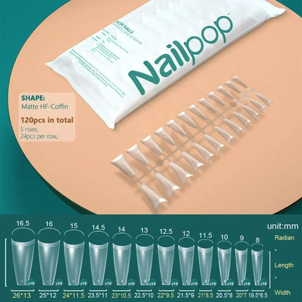 NAILPOP 120pcs Fake Nails Full Cover Press on Nails Coffin Soft Gel American