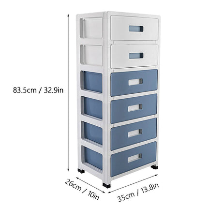 Bymaocar 33'' High 6-Drawer Organizer/Household Storage Cabinet Drawer Type Underwear Box Strong & Durable with Handles & Wheels
