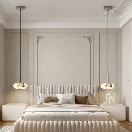 Luxury Black Round Natural Stone Pendant Lamp