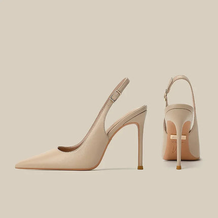 New high-heeled shoes for women with slim heels and pointed back, fashionable, versatile, comfortable commuting sandals