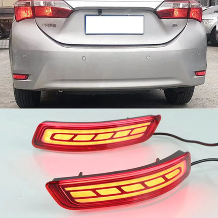 2Pcs LED Rear Bumper Reflector Lamp Driving Warning Light Brake Stop Light Turn Signal Light For Toyota Corolla Altis 2014-2018