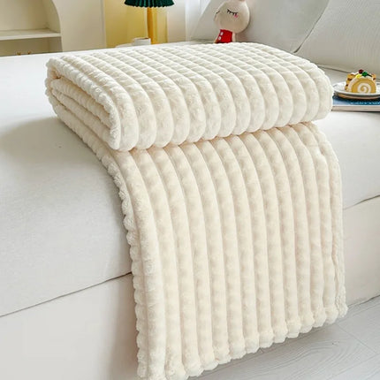 new solid color imitation fur plaid flannel blanket winter office nap blanket