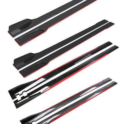 2M/2.2M Car Universal Side Skirts Extension Rocker Panels Lip Splitters 6PCS Side Spoiler For Civic Benz BMW ABS Car Accessories