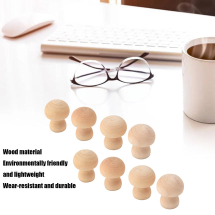 Wood Mushroom  for Home  Desktop Decoration Wooden Mushroom Ornament