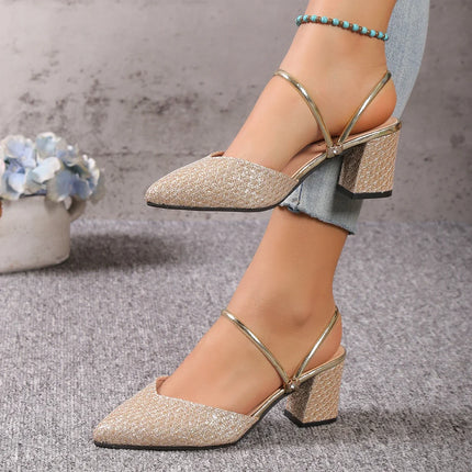 Low Heels Sandals Woman Summer Fashion High Heels Shallow Women Designer Sandals Luxury Shoes for Women Wedding Party Shoes