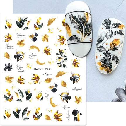 3d Nail Art Decals Elegant White RoyalBlue Roses Flowers