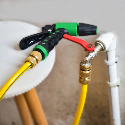 1Sets Garden Hose Quick Connect Water Hose Fitting, 3/4 Inch 1/2 Inch Brass BSP Female