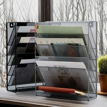 Versatile A4 Wall-Mounted File Box & Magazine Rack - Stylish Bookshelf for Home & Office Storage