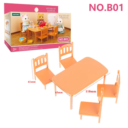 Forest Animal Family Dollhouse Furniture 1/12 Miniature Toys Girl Dolls Accessories