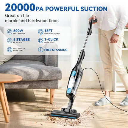 Vacuum Cleaner 16Kpa 6M Extra Long Cord Handheld Vacuum Cleaner for Car Cleaning Hard Floor