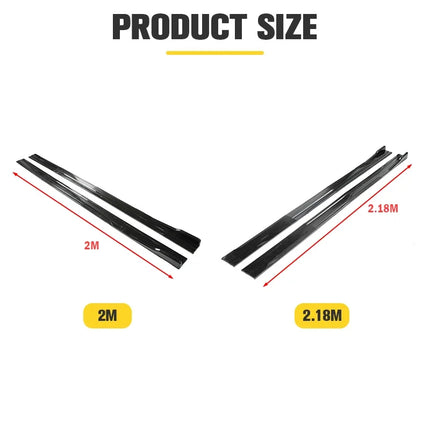 Universal 8PCS 2m/2.18m Side Skirt Extension Rocker Plate Lip Separator Bumper For BMW Mercedes-Benz Toyota Audi Nissan Honda
