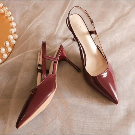 New Brand Plus Size 34-42 Women Heeled Sandals Retro Rome High Heels Shoes Women High Heel INS Leather Buckle Pumps Mules