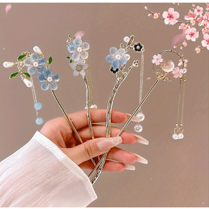1pc Romantic Chinese Style Hair Accessory Alloy Jewelry Women's Hair Needle Suitable for Daily Wear Gifts Girls Fashion Hairpin