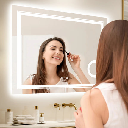 LUVODI LED Mirror Bathroom Wall Mounted 3 Magnifying Mirror for Washroom Toliet Shower Vanity Makeup Shaving Mirrors