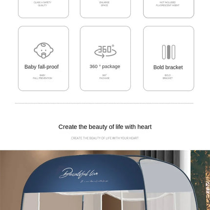 New Mosquito Net, No Installation Required, No Bracket, Integrated Summer Mosquito Net, Room Decoration, Room Decoration, Cheap