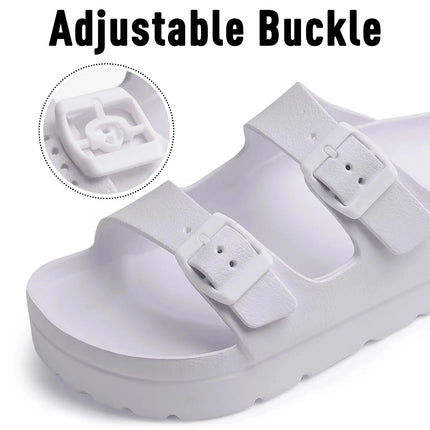 Evshine 2024 Summer Flat Sandals Fashion Women Platform Sandals Outdoor Soft Beach Slippers Non-slip Lightweight Cloud Slippers