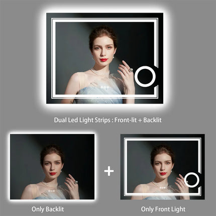 LUVODI LED Mirror Bathroom Wall Mounted 3 Magnifying Mirror for Washroom Toliet Shower Vanity Makeup Shaving Mirrors