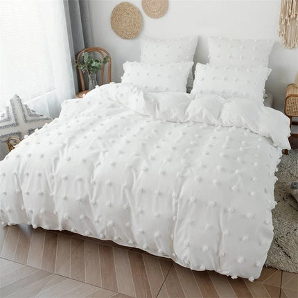 High Quality Crafts with Furball Double Bed Duvet Cover Set 220x240 Tufted King Size Pillow Case