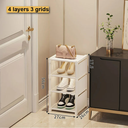 4-8 Layers Shoe Cabinet Adjustable Multi-Layer Storage Cabinet for Corner Entrance Organize Rack save space Shoe-shelf white