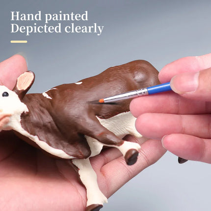 Farm Animal Models - Bull Milk Cow Poultry Educational Action Figures for Children's Cognitive Learning Collection