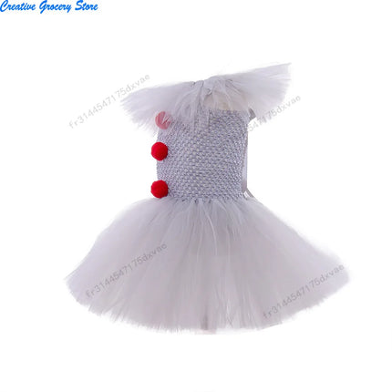 Halloween Costume For Kids Gray Girls Tutu Dress Kids Cosplay