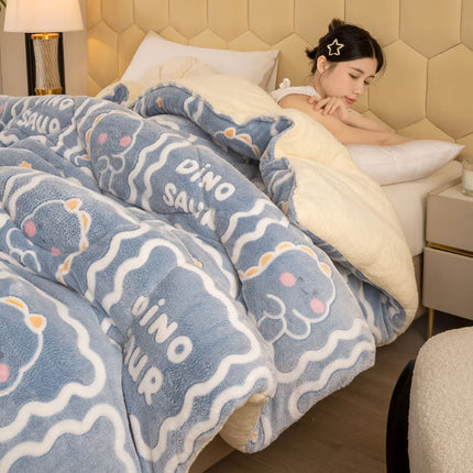 Winter Bedding Thick Quilt Blanket Thickened Warm Flannel Fleece