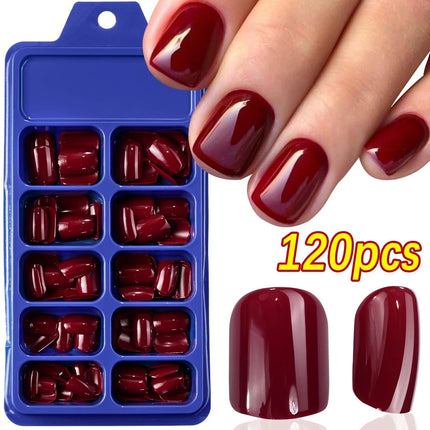 576pcs/Box Colorful Fake Nails Black Red Design