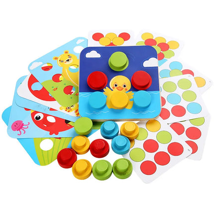 Kids Children Montessori Educational Toys Multifunctional Mushroom Nail Educational Toy