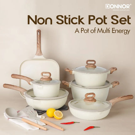 DONNOR Ceramic Cookware Sets Pots and Pans Set Nonstick  Induction Cookware Kitchen Cooking
