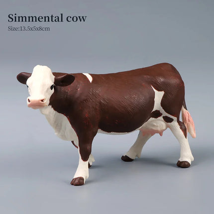 Farm Animal Models - Bull Milk Cow Poultry Educational Action Figures for Children's Cognitive Learning Collection