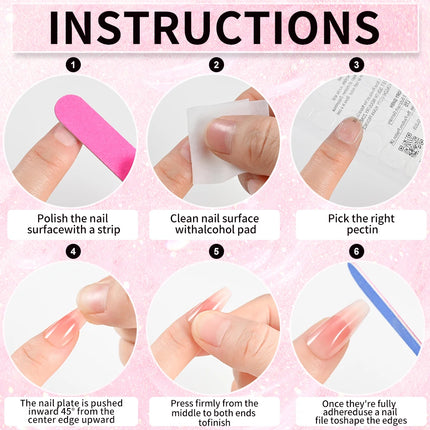 100Pcs Light Pink Press on Nails Short Medium Square