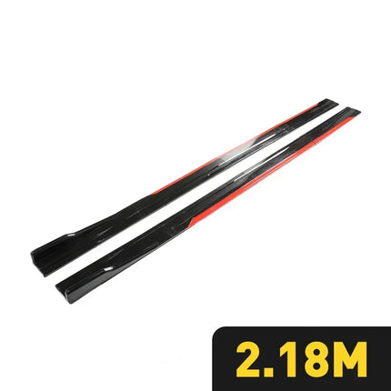 Universal 8PCS 2m/2.18m Side Skirt Extension Rocker Plate Lip Separator Bumper For BMW Mercedes-Benz Toyota Audi Nissan Honda