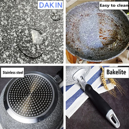 Durable Stone Frying Pan28/26/24/20cm Wok Non-stick Pan Skillet Cauldron Induction Cooke