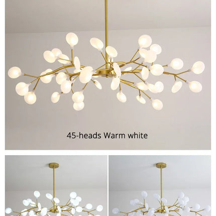 Modern Firefly LED Chandelier Black Gold For Living Room Bedroom Hall Home Decor Indoor Lighting Minimalist Ceiling Pendant Lamp