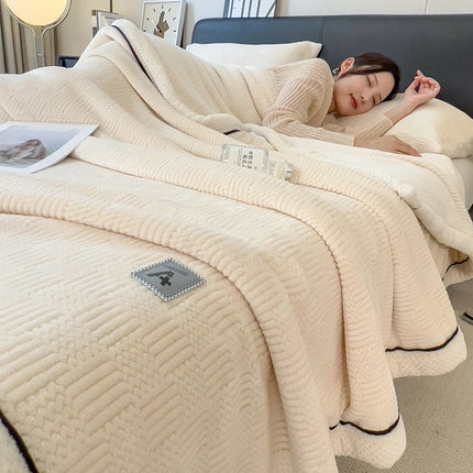 Category A Knitting Velvet Warm Autumn Winter Blanket Soft Warmth Sofa Blankets for Thorw Comfortable Breathable Knitted Blanket