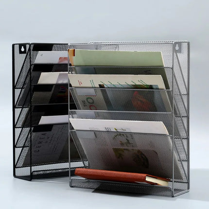 Versatile A4 Wall-Mounted File Box & Magazine Rack - Stylish Bookshelf for Home & Office Storage