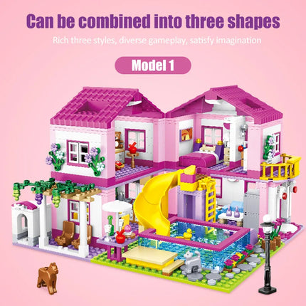1018pcs City 1 Double-storey Villa House Building