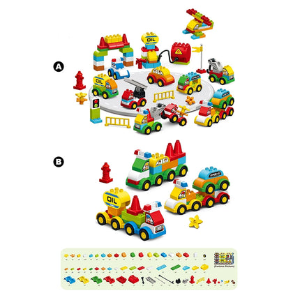 140Pcs Large Particles Duploed Cars Educational Bricks Kids Toys