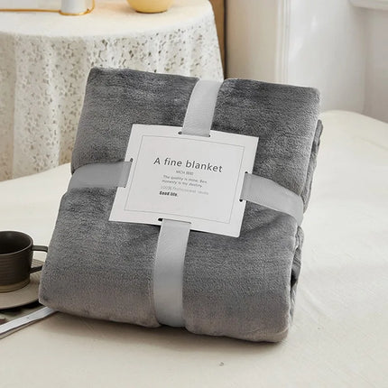 Ultra-Soft Thickened Flannel Fleece Blanket Plush All-Season Cozy Throw