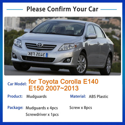 4x Mudflap for Toyota Corolla E140  E150 2007~2013 Accessories 2008 2009 2010 2011 2012 MudGuards Splash Guards Mud Flaps Fender