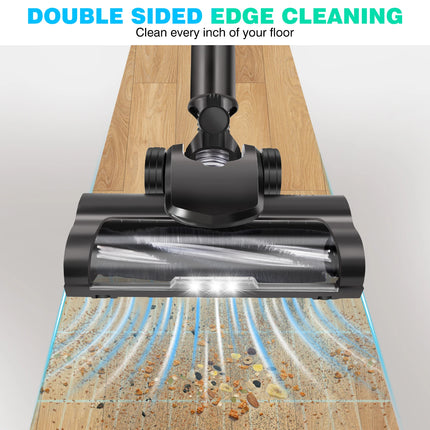 Vacuum 550W 45KPA｜2 Batteries｜LED Displa Self-Standing｜Pet Hair/Carpet/Hard Floor (Black)