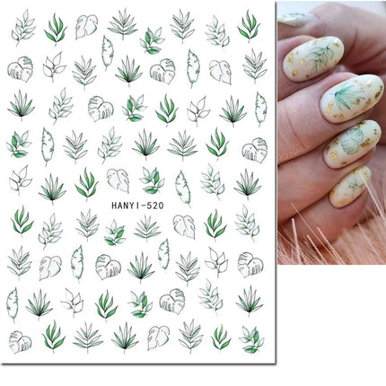 3d Nail Art Decals Elegant White RoyalBlue Roses Flowers