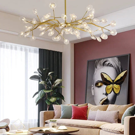 Modern Firefly LED Chandelier Black Gold For Living Room Bedroom Hall Home Decor Indoor Lighting Minimalist Ceiling Pendant Lamp