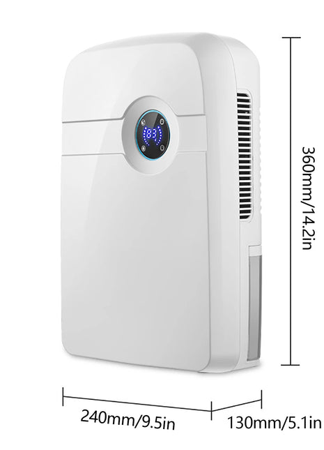 Dehumidifier with Drain Hose 2.5L Water Tank Moisture Absorber for Kitchen Bedroom Bathroom